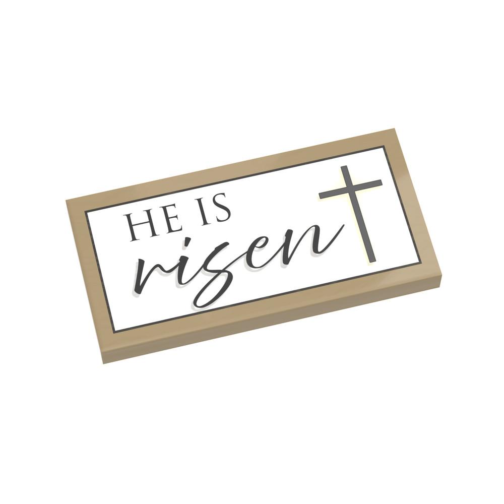 'He is Risen' Sign - Easter - Spring - Custom Printed - Brick City - 2x4 Tile