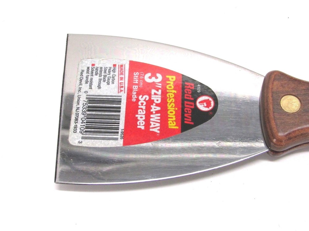NEW! RED DEVIL PROFESSIONAL 3" ZIP-A-WAY SCRAPER STIFF KNIFE, #4109