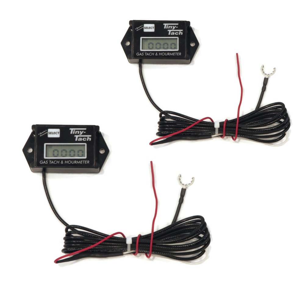 2-Pack - Tiny Tach TT2AM Digital Hour Meter Tachometers Resettable Job Timer
