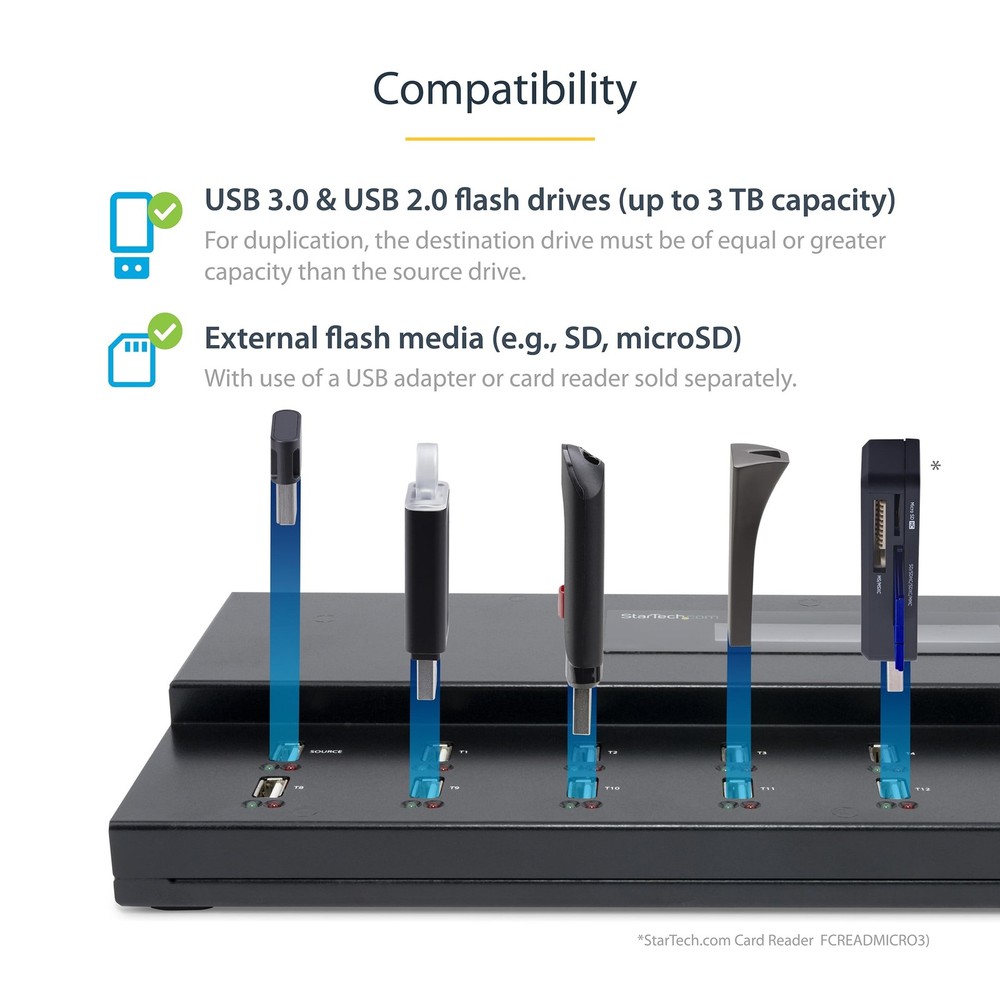 StarTech 1:15 Standalone USB Duplicator and Eraser - for USB Flash Drives