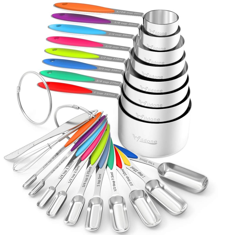 Measuring Cups and Spoons - Stainless Steel 20 Piece Stackable Set, Includes ...