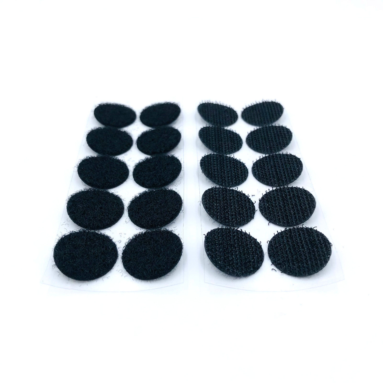 Hook and Loop Self Adhesive Dots Circles 3/4" Inch Diameter 10 Sets Black