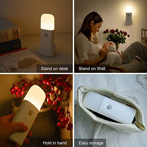 Motion Sensor Night Lights, Rechargeable nightlights One Pack Cool White