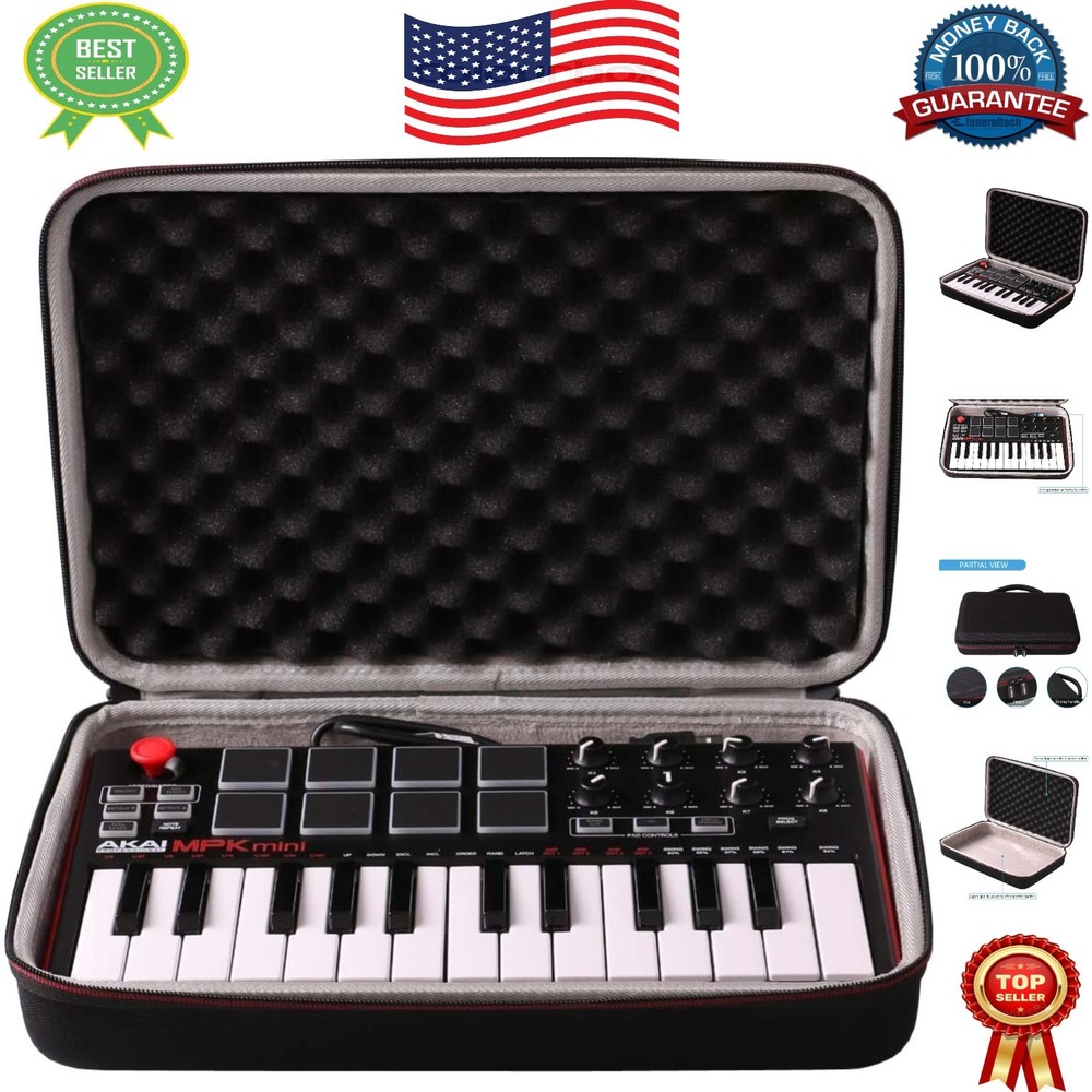 Portable LTGEM Carrying Case for Akai MPK Mini Series - Shockproof & Practical