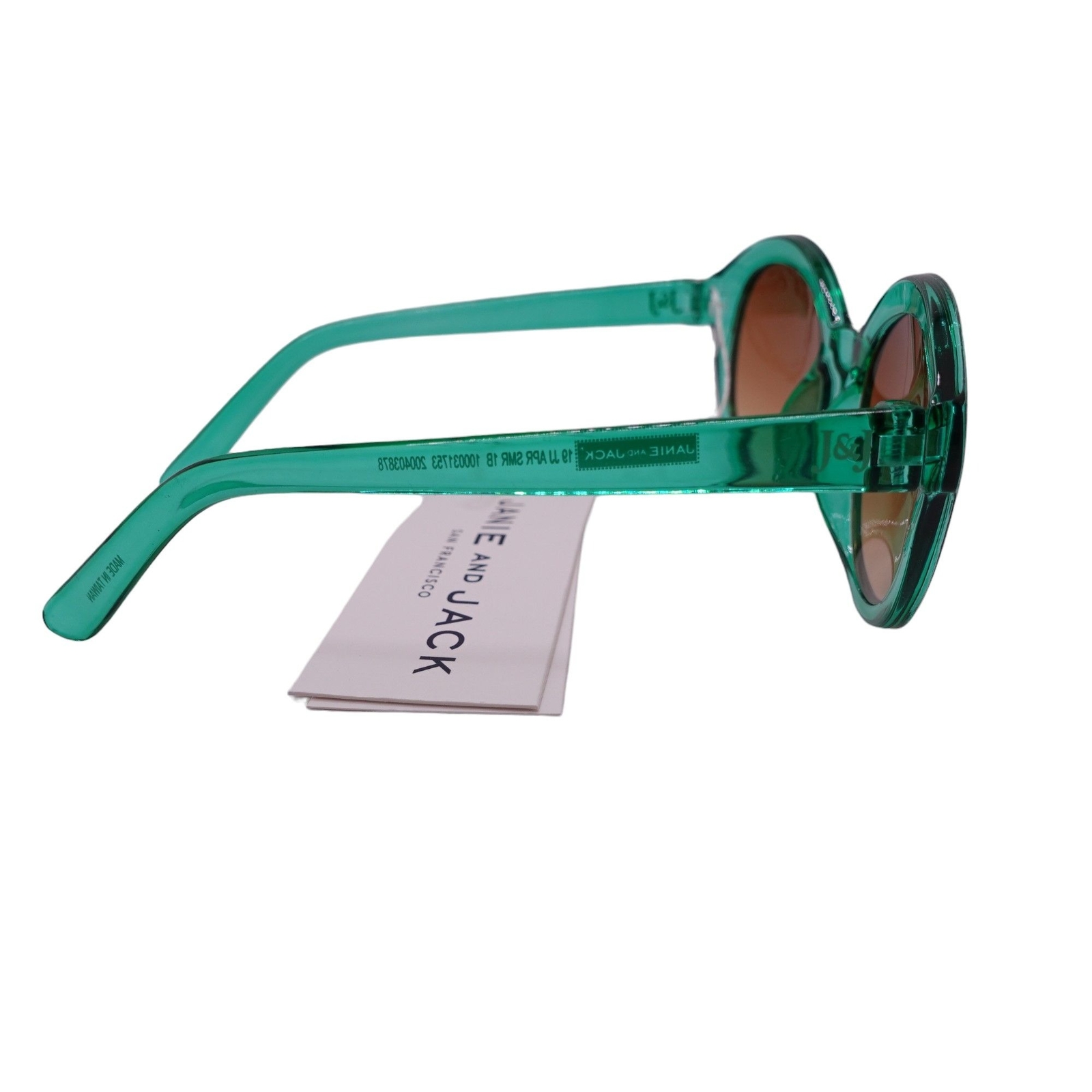 NWT Janie And Jack Cat Eye Sunglasses Girls 2-4 Years Green Tinted UV Lens Beach