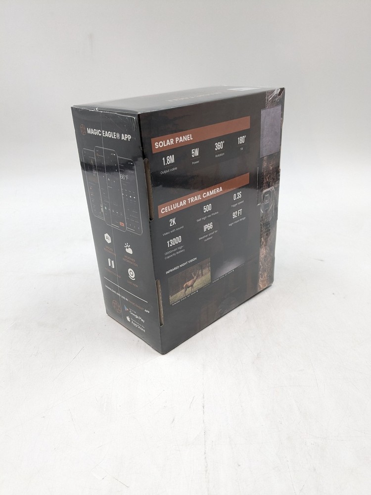 Magic Eagle EagleCam 5 Cellular Trail Camera w/ Solar Panel 92Ft Detection (H1)