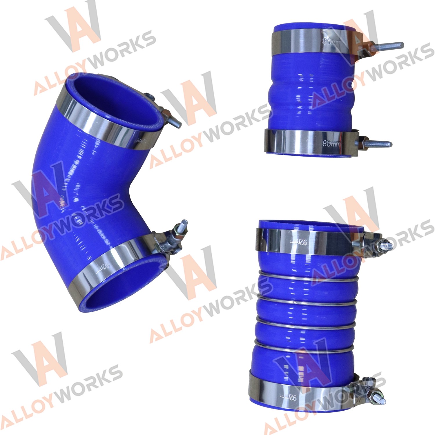 Silicone Hose Kit With Stainless Clamps For 06-10 GM 6.6L LBZ LMM Duramax