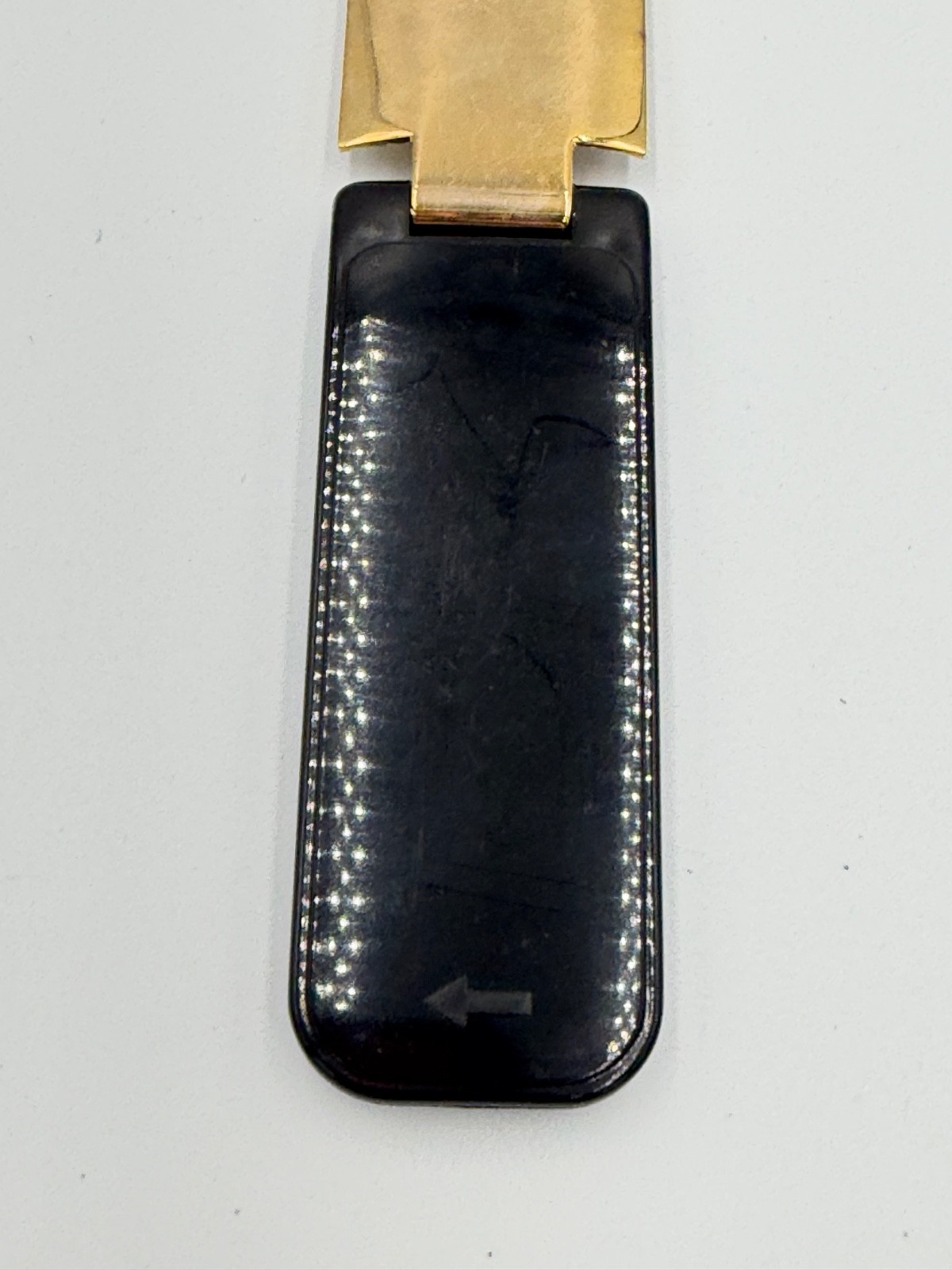 VINTAGE LINT BRUSH REMOVER FOR CLOTHES TRAVEL FOLDING 1980'S GOLD BLACK