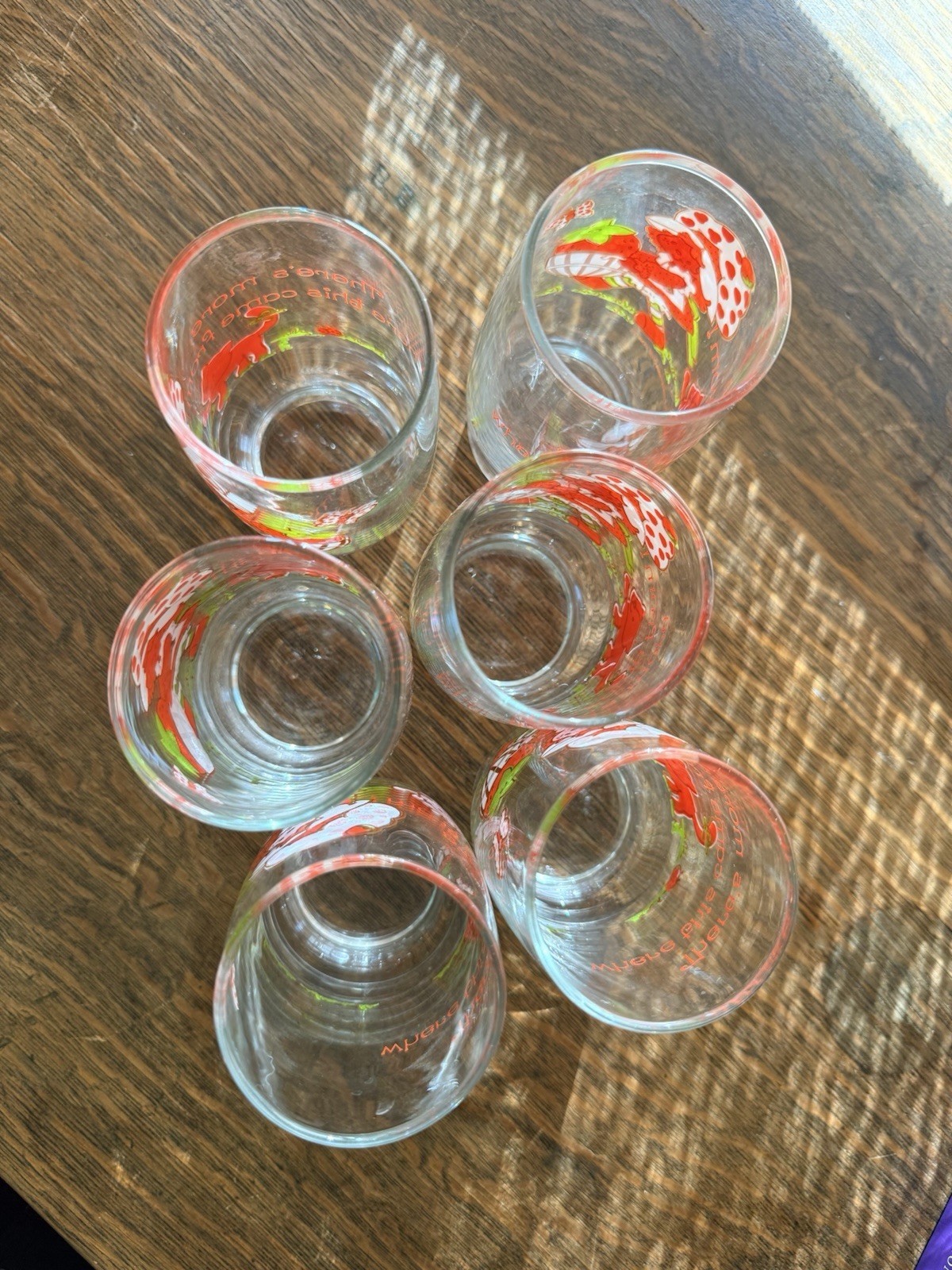 Set of 6 Vintage STRAWBERRY SHORTCAKE American Greetings 16oz Tumblers Glasses
