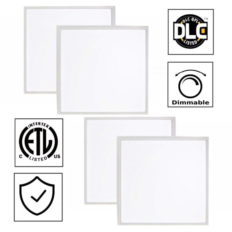 4 Pack 2x2Ft LED Panel Light Drop Ceiling Flat Panel Recessed Troffer Fixtures