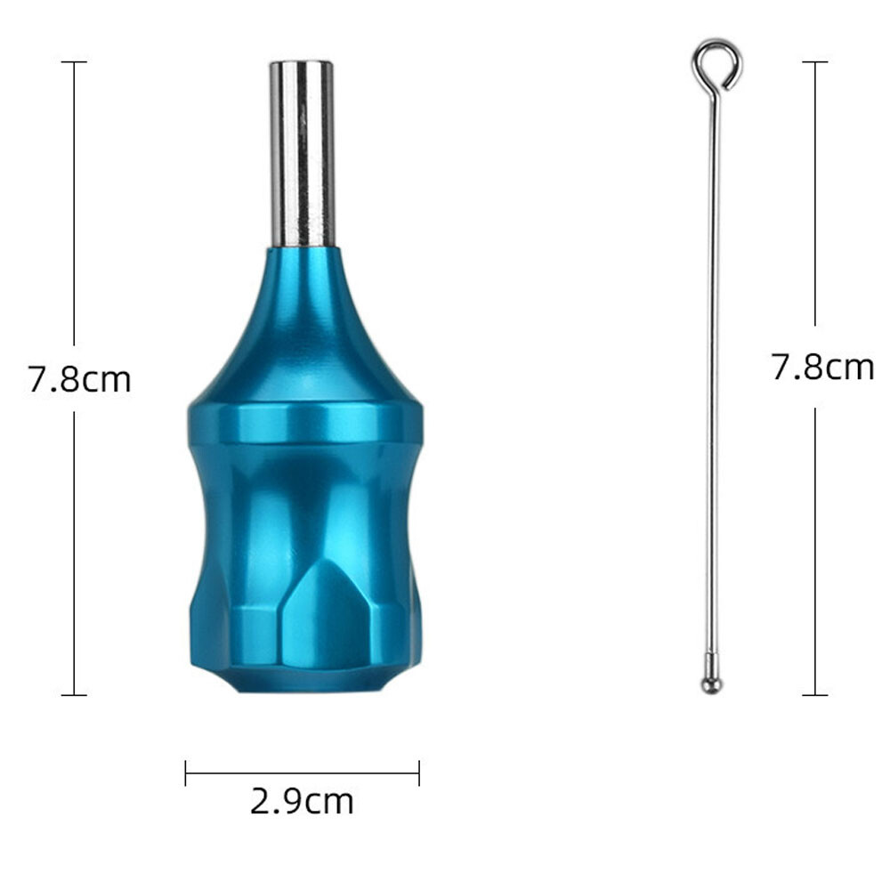 Light Blue 30mm Tattoo Zinc Alloy Cartridge Grip With 78mm Needle Plunger USA