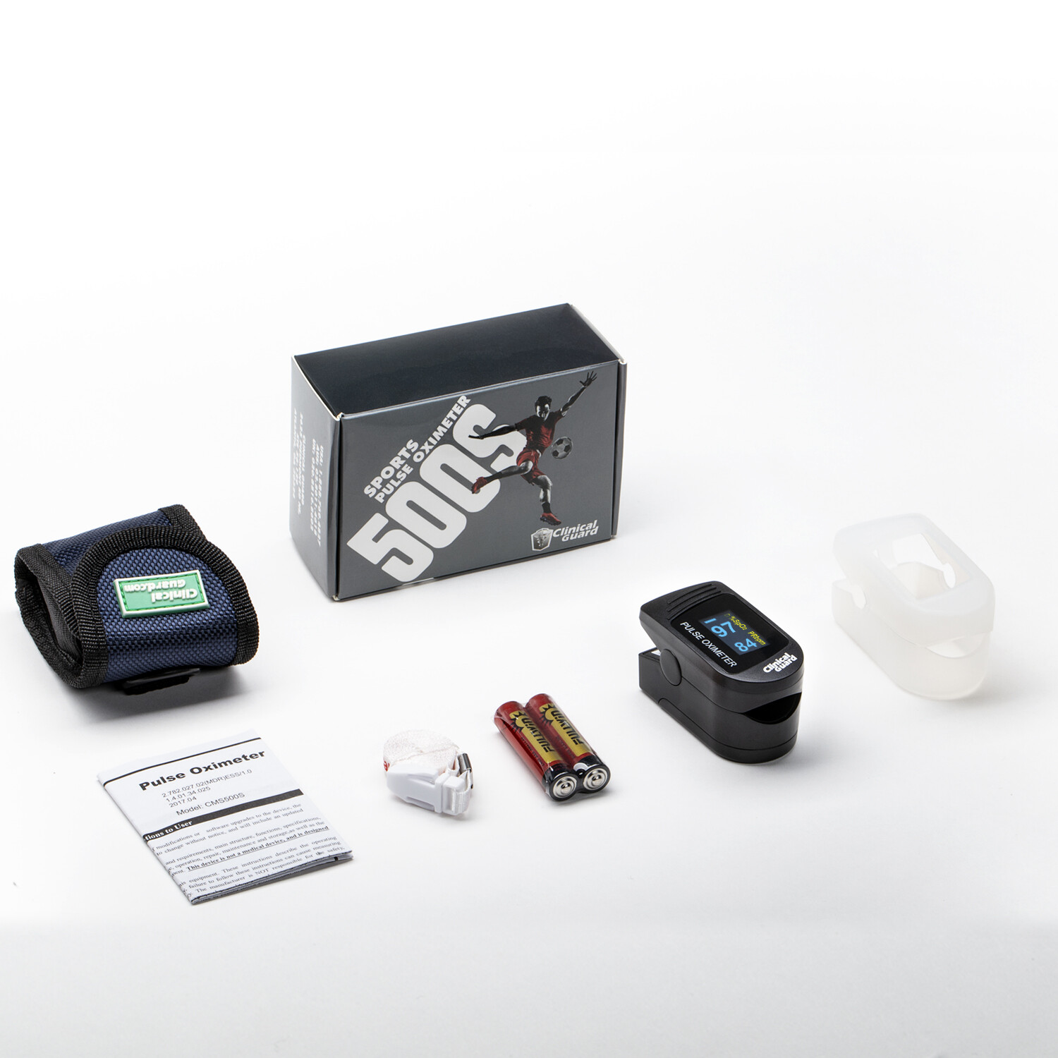 ClinicalGuard CMS-500S Deluxe Fingertip Pulse Oximeter & Heart Rate Monitor