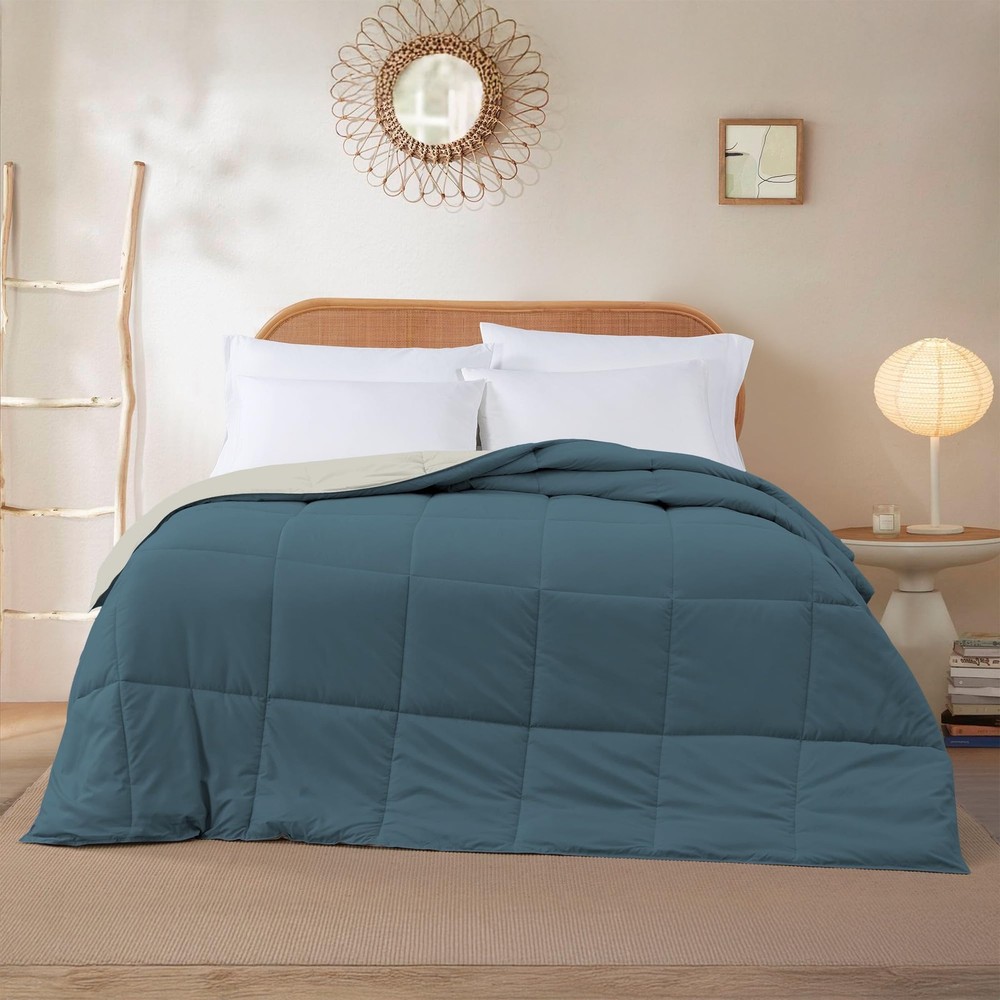 Down Alternative Reversible Comforter Teal/Beige Twin Size Bedding