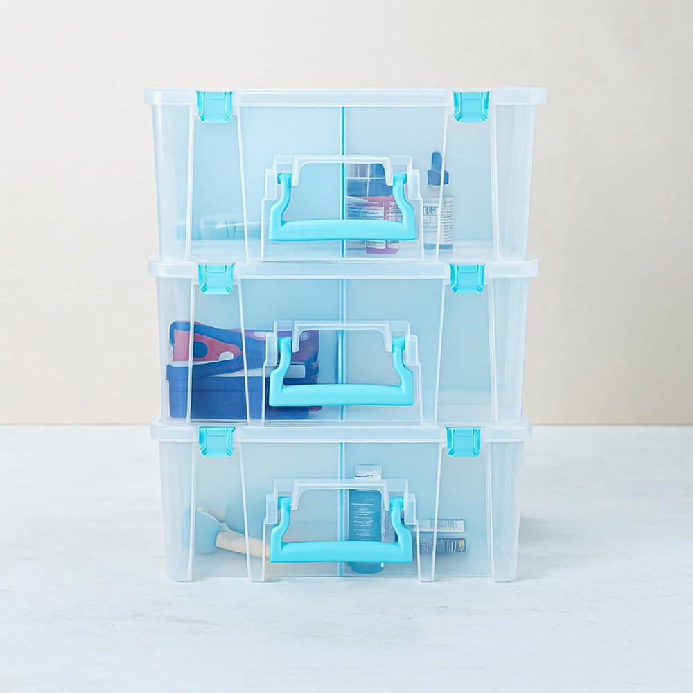 Super Satchel Double Deep Compartment Box - Art Storage with 8 Removable Compart