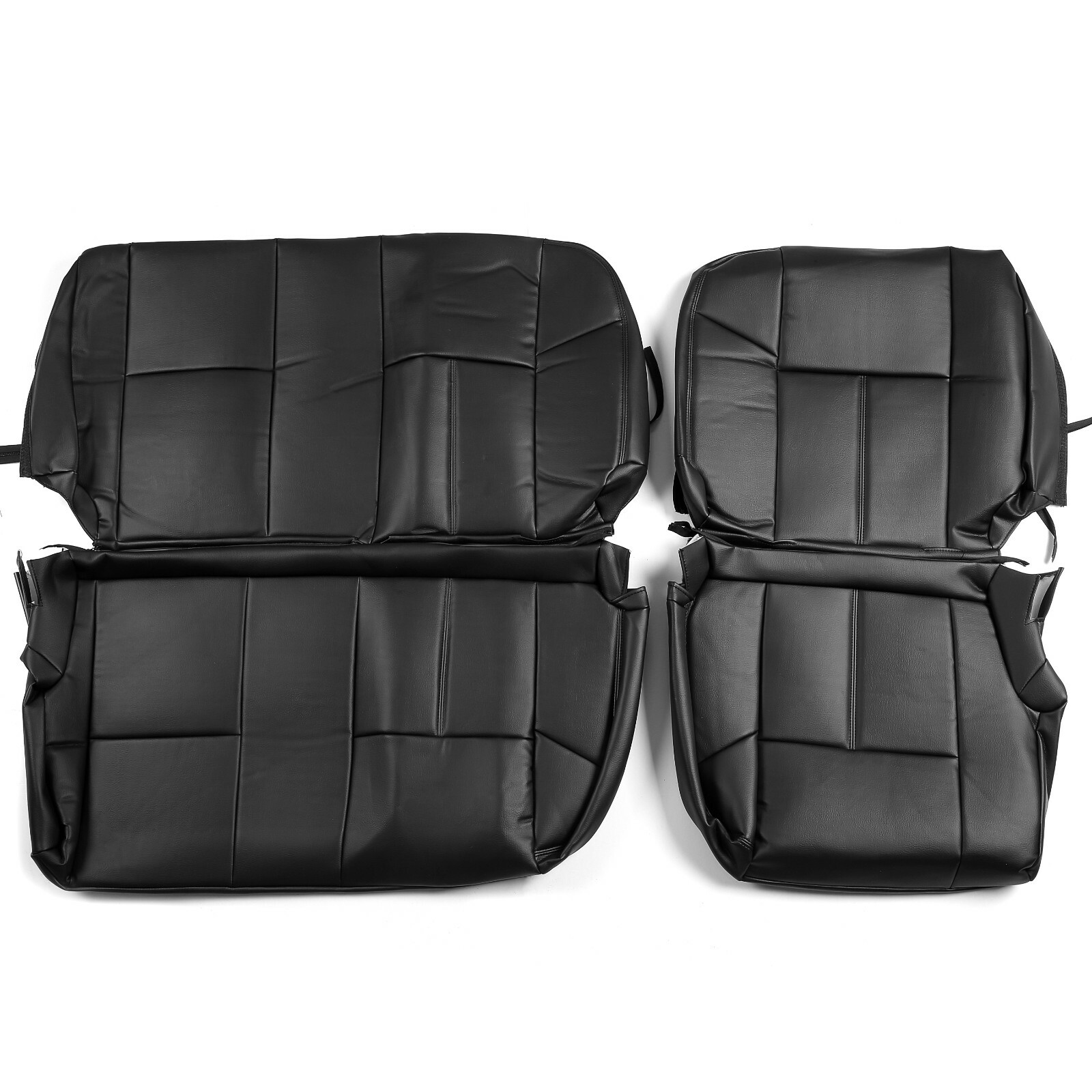 Front+Rear Black For 07-13 Chevrolet Silverado Seat Covers Extended Cab