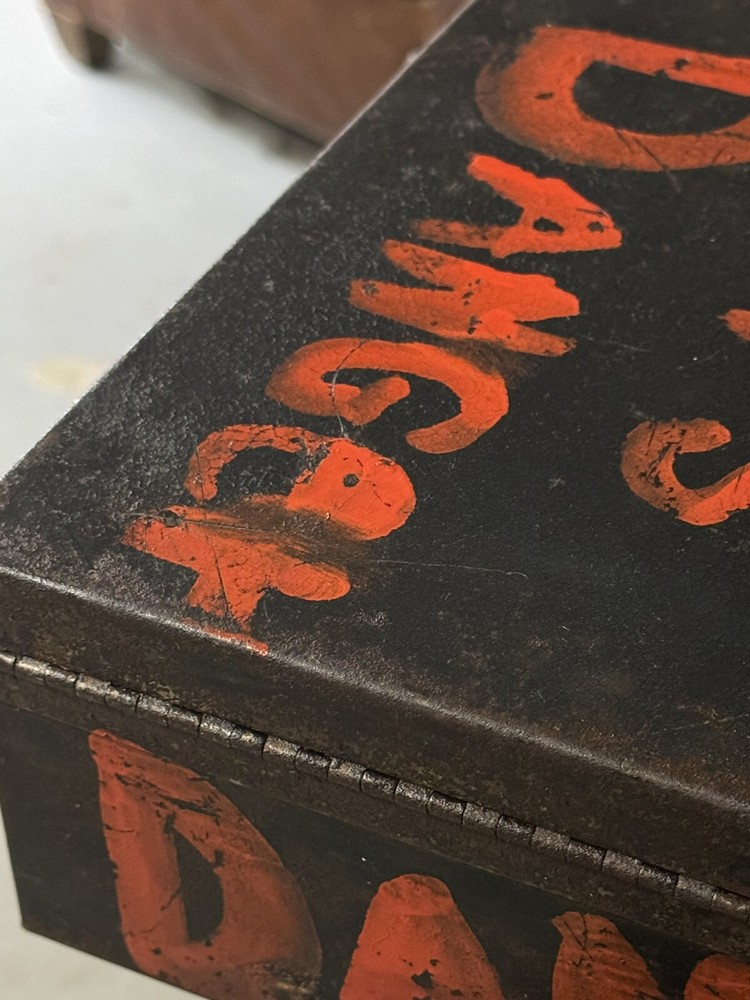 Antique Dynamite Box, Danger Dynamite Caps Lock Box