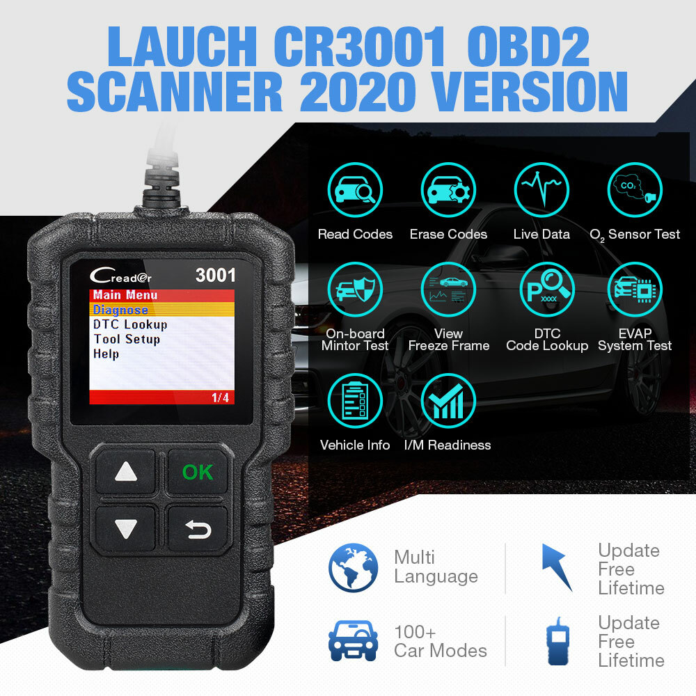 LAUNCH Creader 3001 OBD2 Scanner Car Diagnostic Tool Engine Fault Code Reader