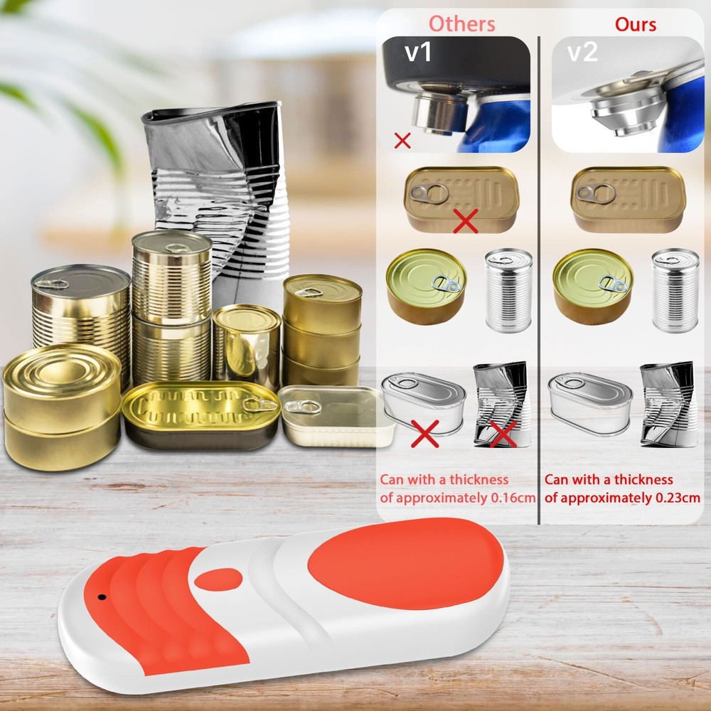 Auto Cans Opener Kitchen Rechargeable Smooth Edge w/ Replaceable Blade Portable