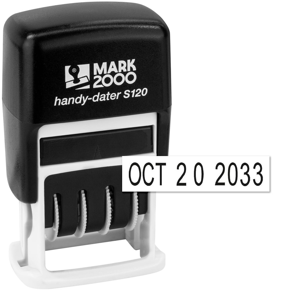 - S120 Self-Inking Date Stamp - Black Color