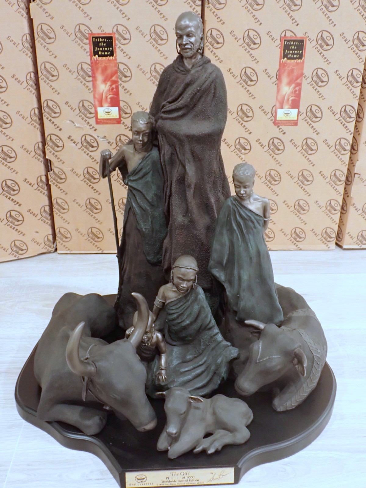 MIB AFRICAN AMERICAN SCULPTURE Soul Journeys - Maasai Sculpture; The Gift # 877