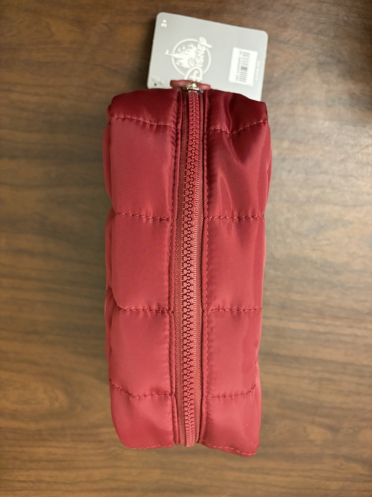 Disney Mickey Mouse Quilted Cosmetic Travel Makeup Bag Organizer Zipper Plum