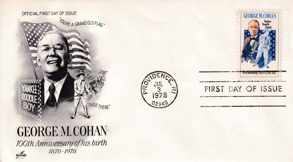STAMP US SCOTT 1756 "George M. Cohan" 15 CENT 1978 FDC - E