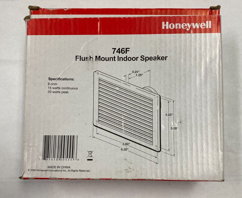 Honeywell 747F Flush Mount  Indoor Speaker , New Open Box.