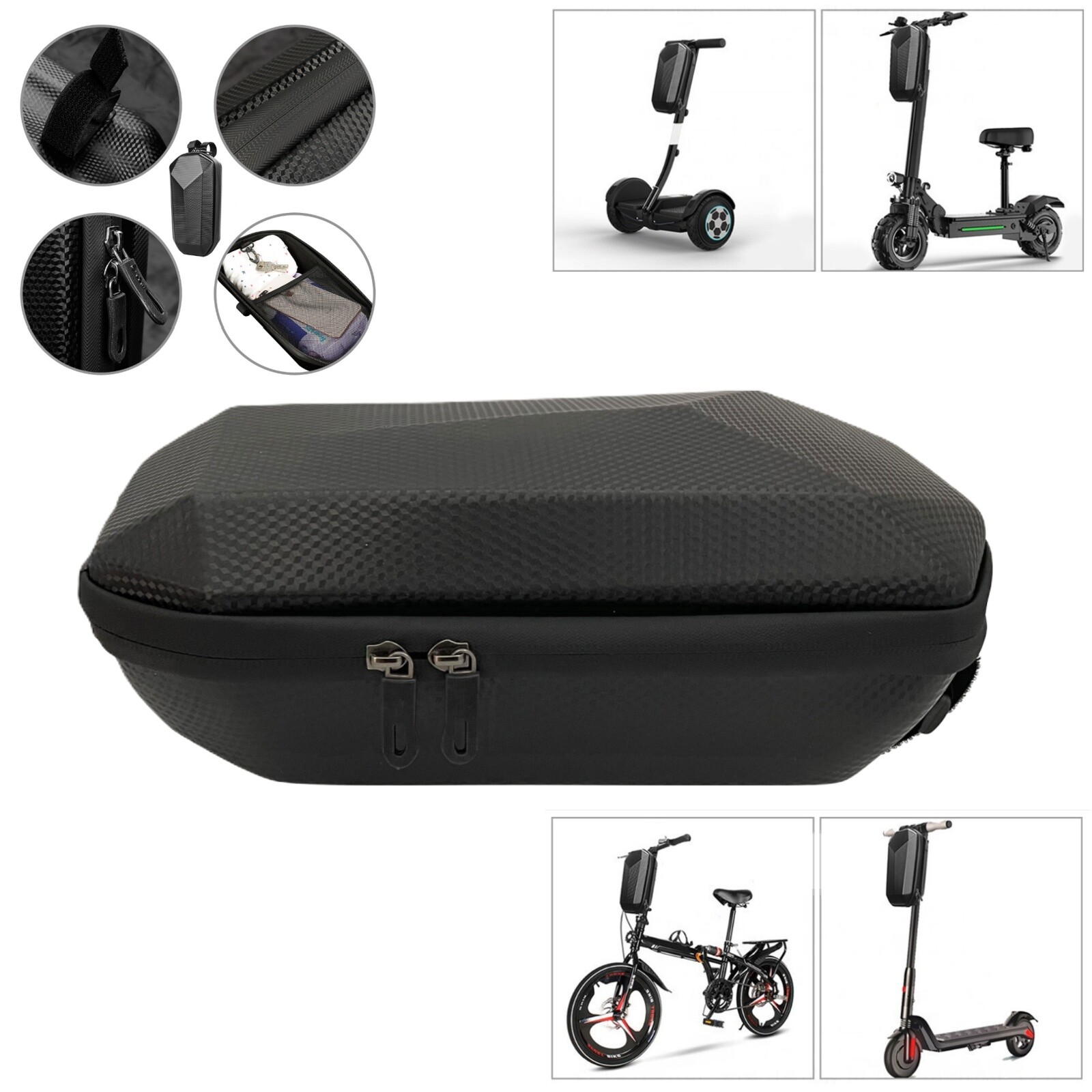 Black Bike Balance Car Hanging Bag Electric Scooter Waterproof Bag Front Bag