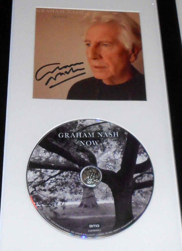 Ex CSN&Y Graham Nash Now SIGNED CD COVER INSERT FRAMED JSA CERT