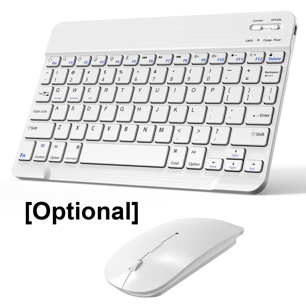 Slim Bluetooth Keyboard & Mouse Combo- Wireless for PC, Laptop, Mac, iOS, Tablet