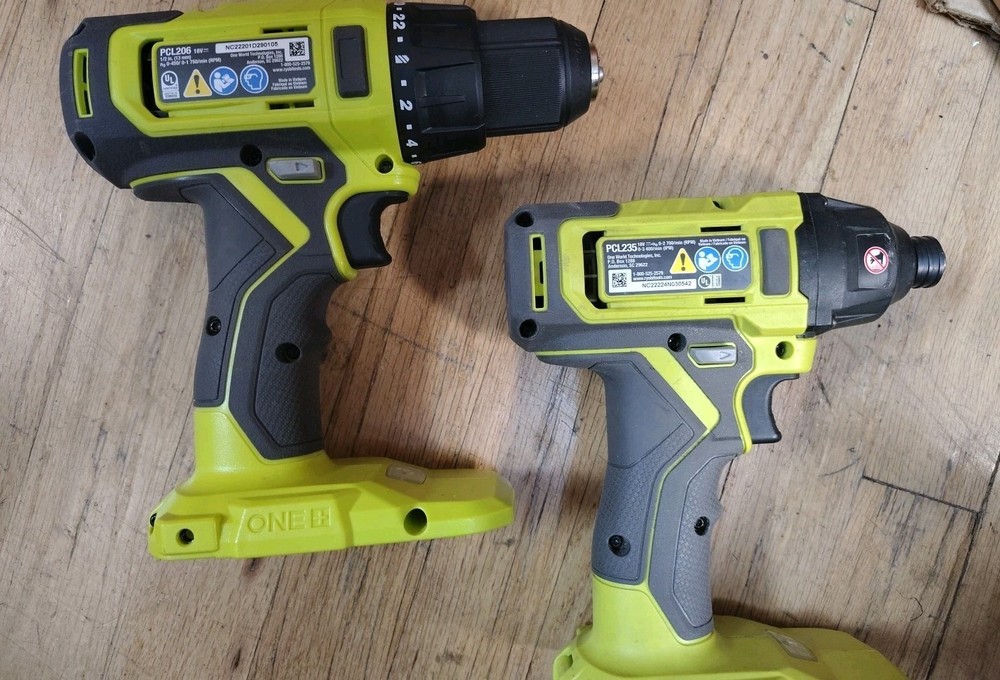 Ryobi PCL206 18 Volt Drill + PCL235 1/4" Impact, TOOLS ONLY