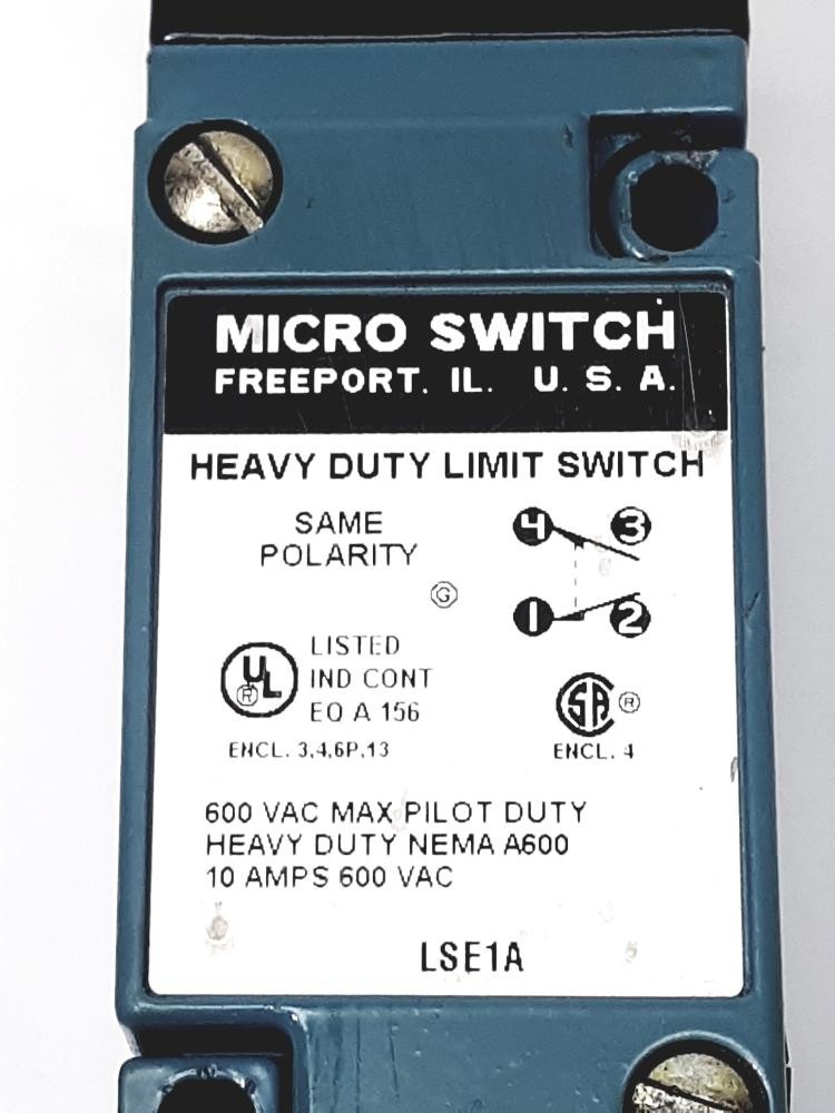Micro Switch LSE1A Heavy Duty Limit Switch, 10A 600VAC