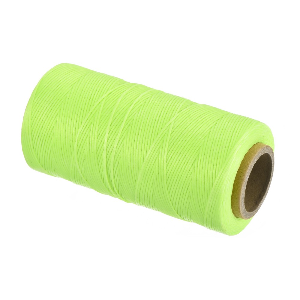 284 Yard 0.8mm 150D Flat Waxed Thread Polyester, Fluorescent Green