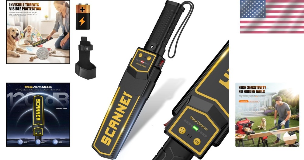 Durable Handheld Metal Detector - Essential Tool for Woodworkers & Security