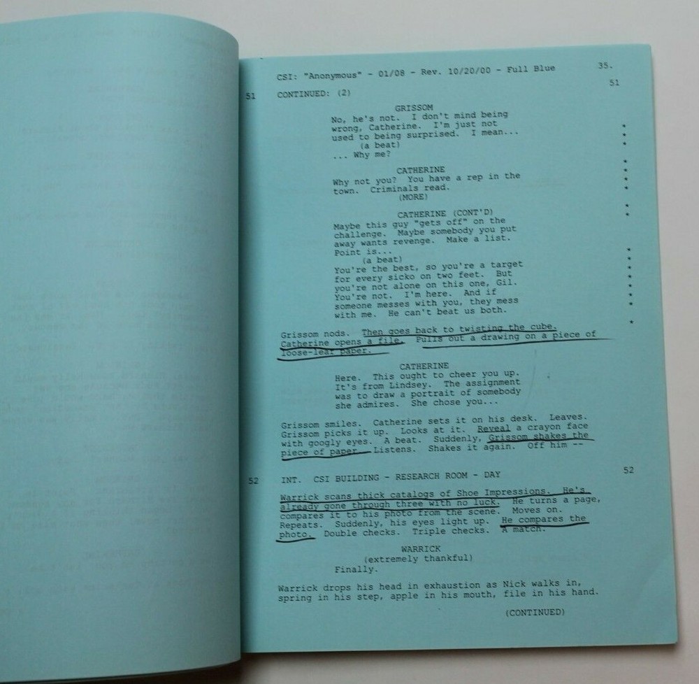 CSI: CRIME SCENE INVESTIGATION / Anthony E. Zuiker, 2000 TV Script "Anonymous"