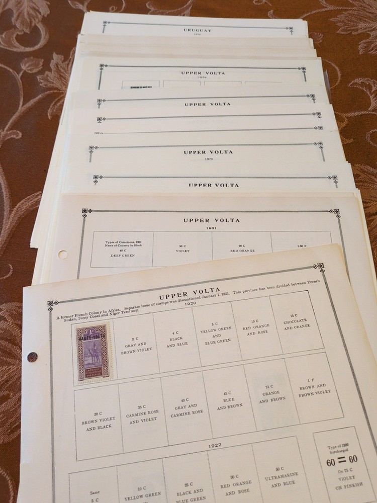 APC Z6436 Upper Volta Uraguay Scott internation pages and 260 stamps