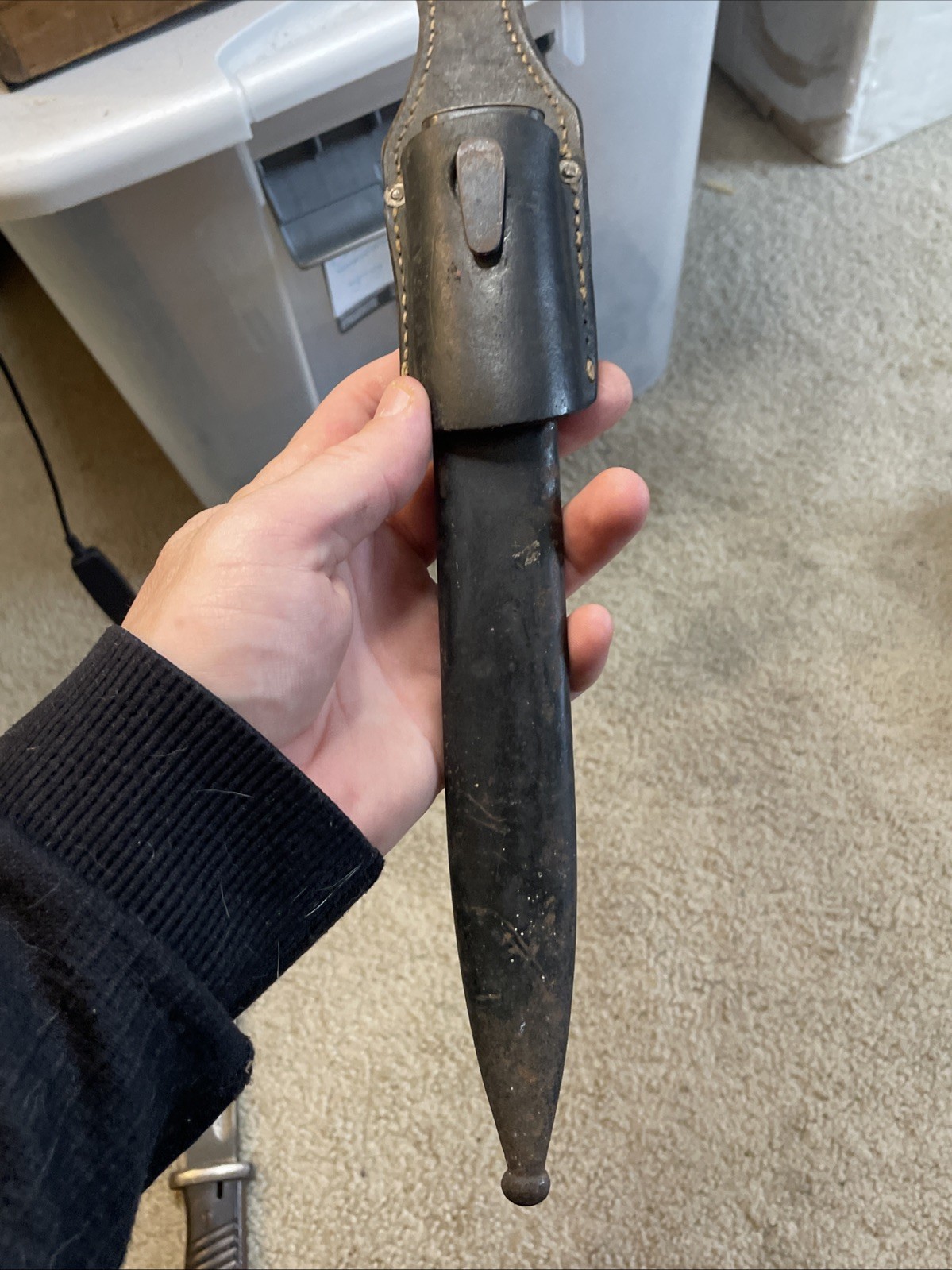 RARE Vintage World War 2 GERMAN K98 Matching Numbers Bayonet w/ Sheath & Frog