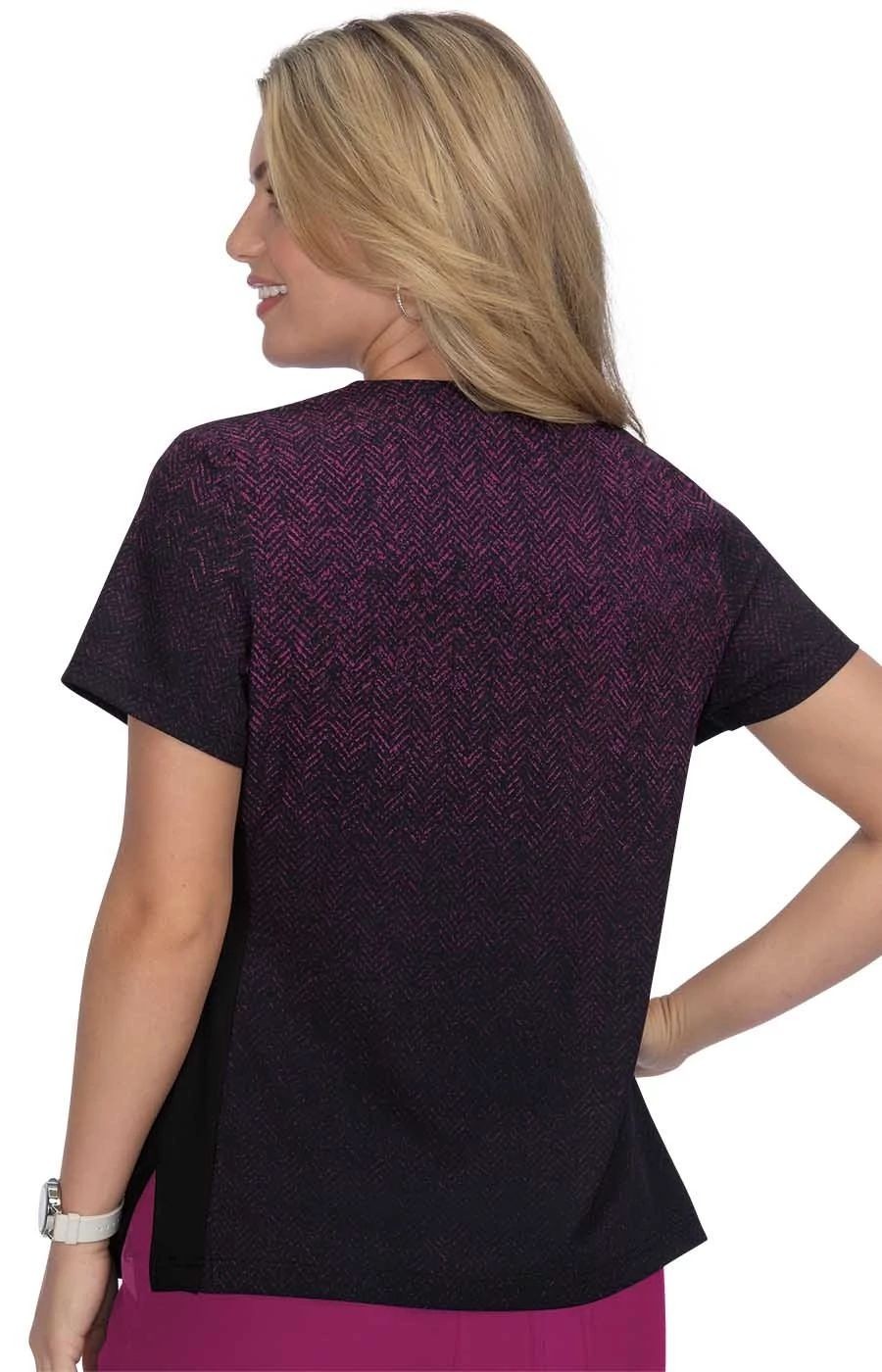 KOI Basics 1031PR Women's Cali Top Heather Azalea Charcoal Ombre