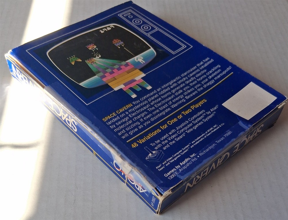 Atari 2600 - original box, manual, clear case for Space Cavern (Apollo)