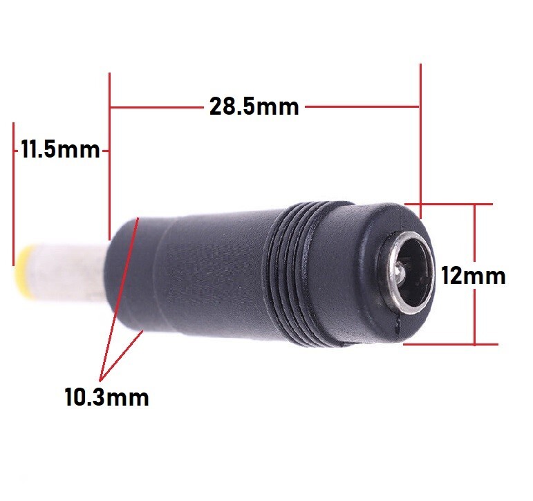 2-Pack DC Power 5.5x2.1mm Male Plug to 5.5x2.5mm Female Jack Adapter Connectors