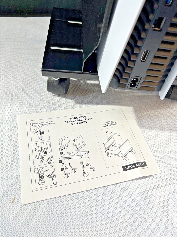 Gaming Console Computer Cart BLACK WITH CASTERS NIB