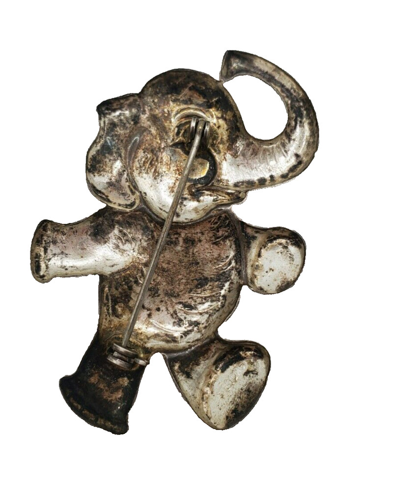 Vintage Sterling Silver Elephant Pin (O-1)