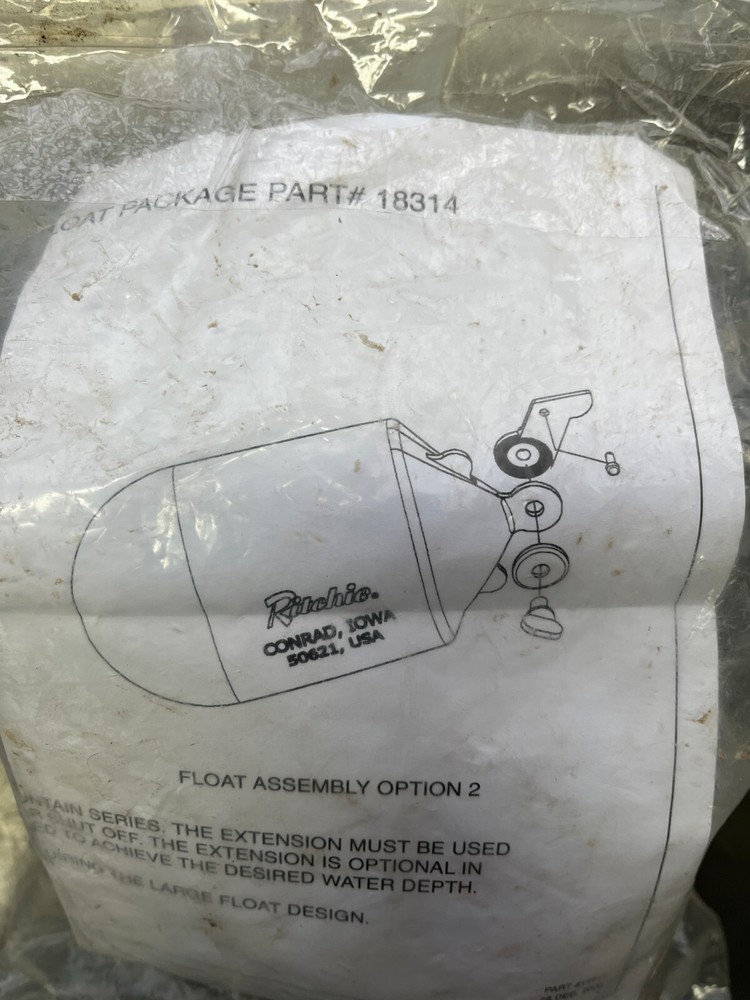18314 GENUINE Ritchie 8.25" FLOAT & Hardware Package
