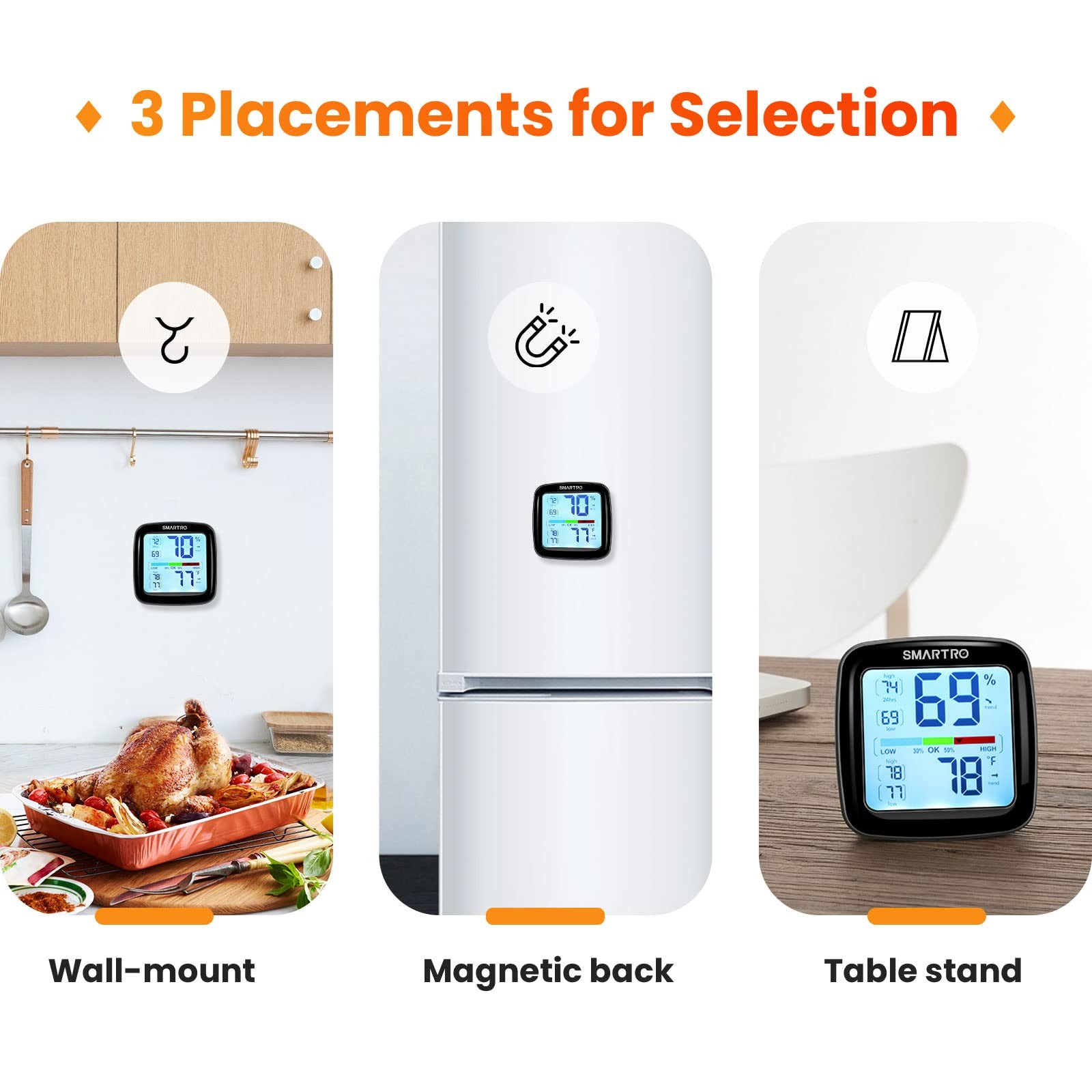 SMARTRO SC42 Professional Digital Hygrometer Indoor Thermometer Room black