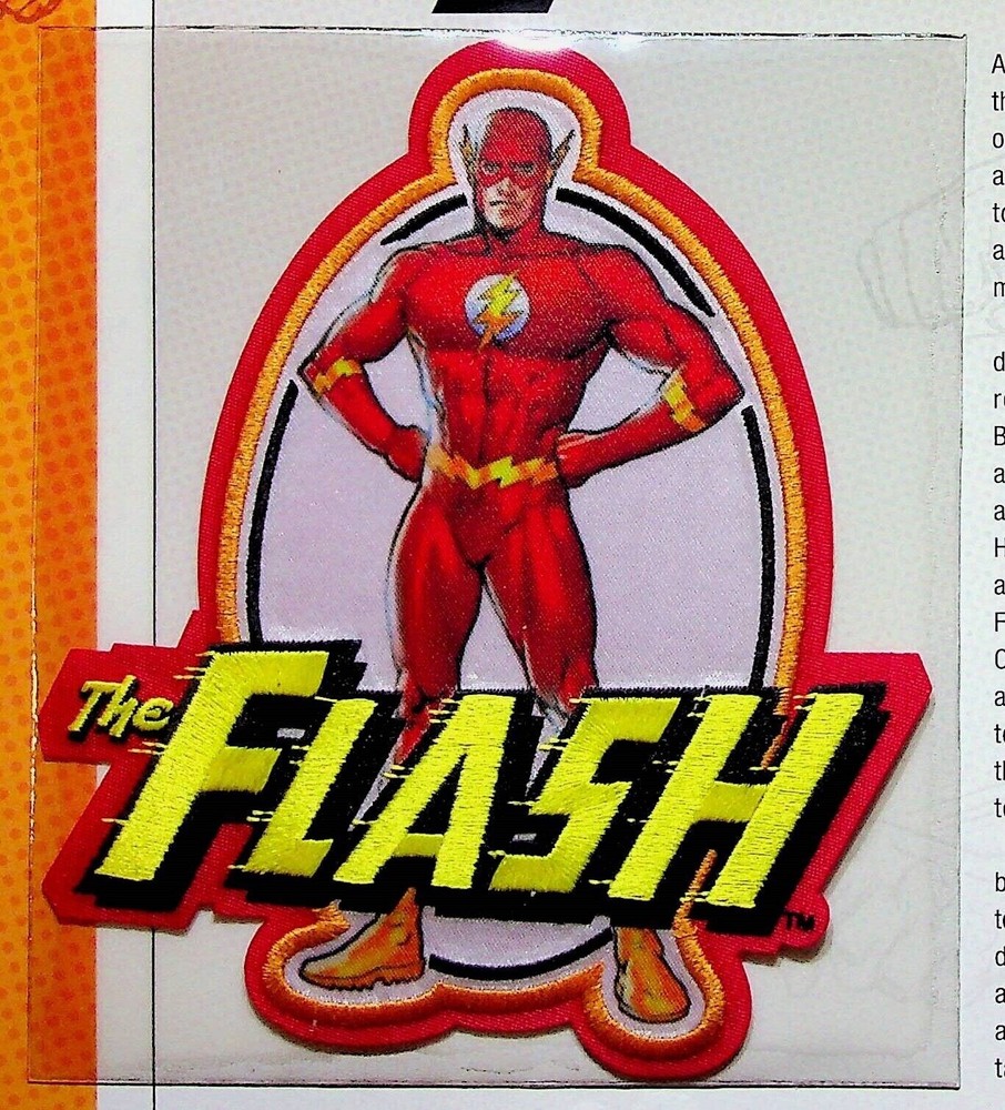 THE FLASH PATCH on INFO CARD ~ from Willabee & Ward ~ DC COMICS PATCH COLLECTION