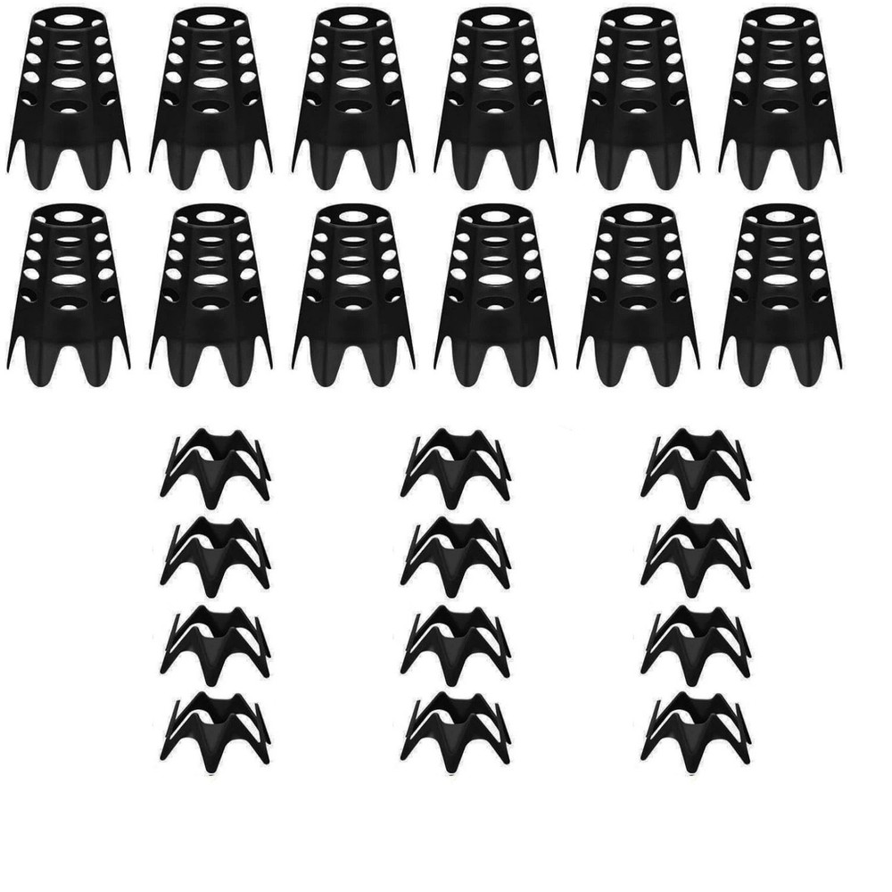 24-Piece Adjustable Golf Tees Plastic Black for Simulator and Practice Mat