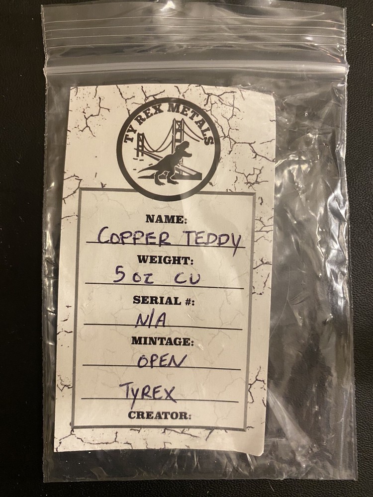 Hand Poured Copper Bear 5 Ounce