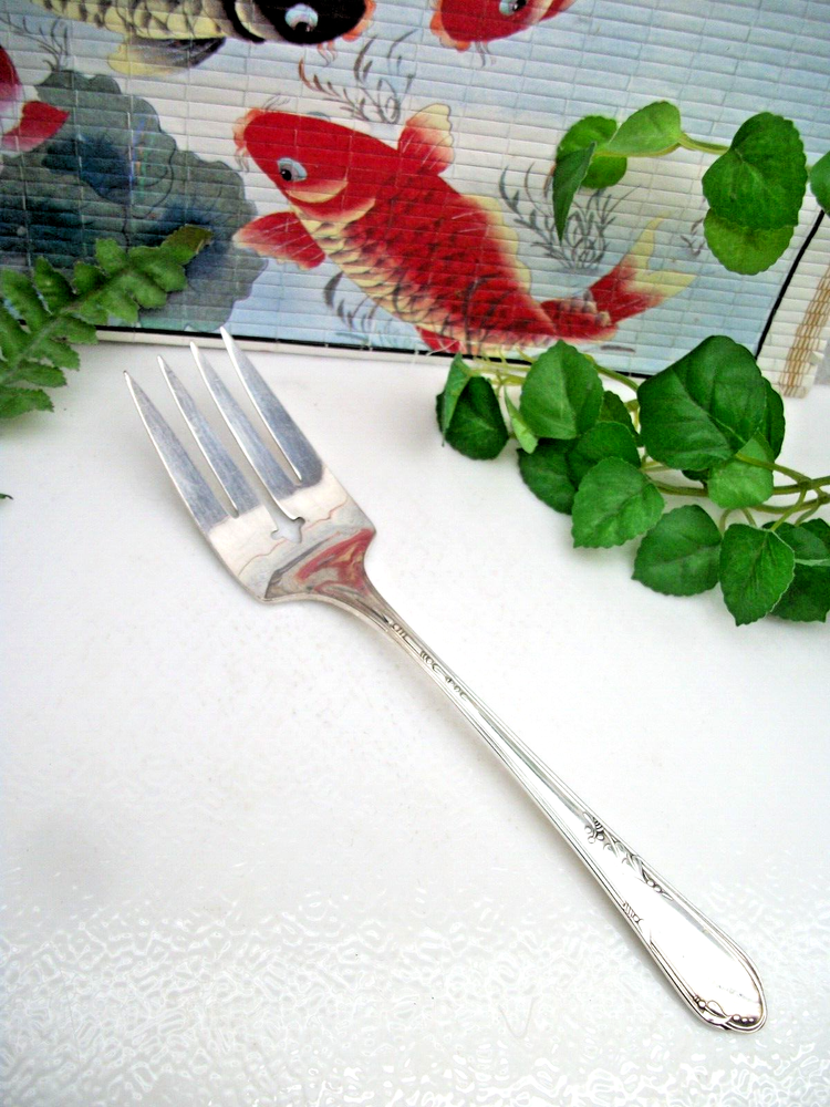 Oneida Rogers MEADOWBROOK Heather Silverplate Cold Meat Serving Fork 1936