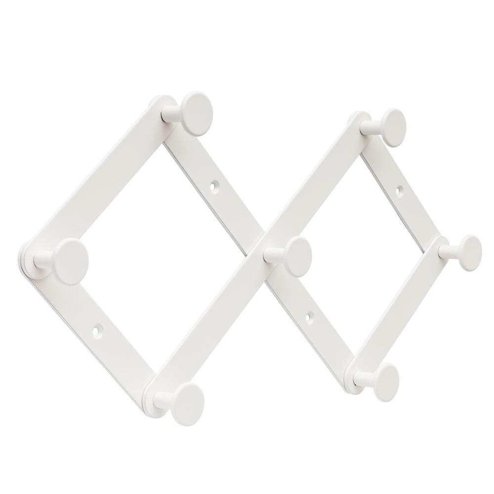 LIBERTY 16" White Metal Expandable Hook Rack