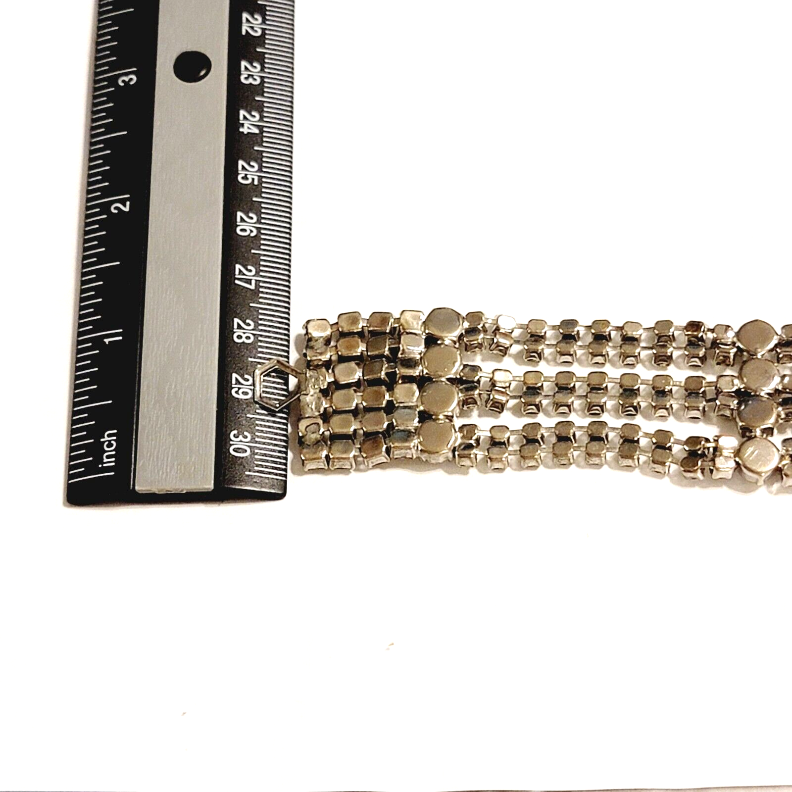 Mid-century Wide Rhinestone Bracelet, Sparkly Glass Vintage Statement Bracelet